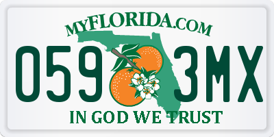 FL license plate 0593MX