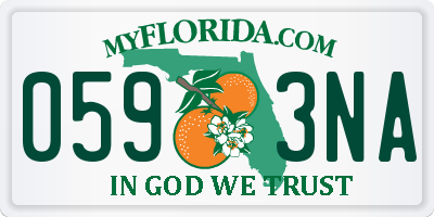 FL license plate 0593NA