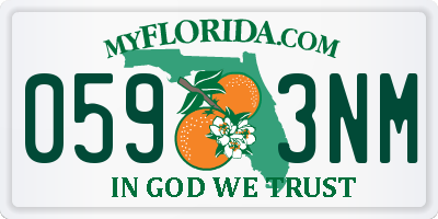 FL license plate 0593NM