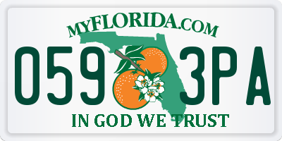 FL license plate 0593PA