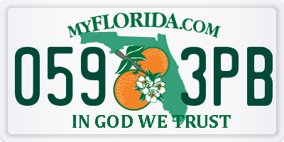 FL license plate 0593PB