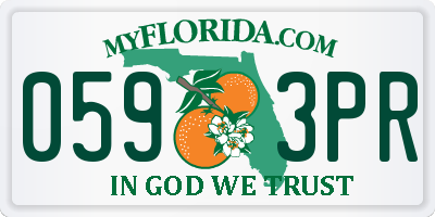 FL license plate 0593PR
