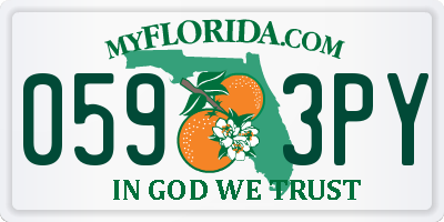 FL license plate 0593PY