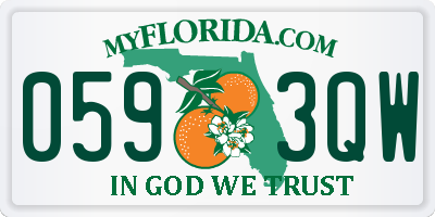 FL license plate 0593QW