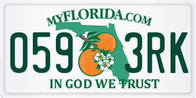 FL license plate 0593RK