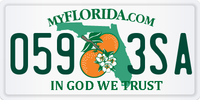 FL license plate 0593SA