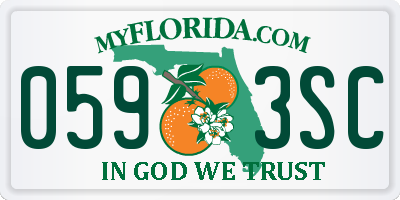 FL license plate 0593SC