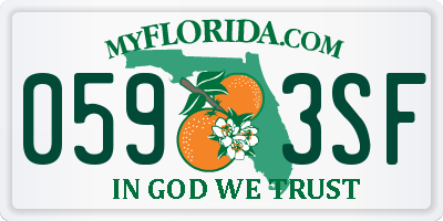 FL license plate 0593SF