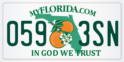 FL license plate 0593SN
