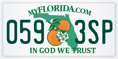FL license plate 0593SP