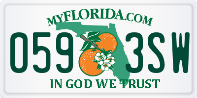 FL license plate 0593SW