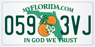 FL license plate 0593VJ