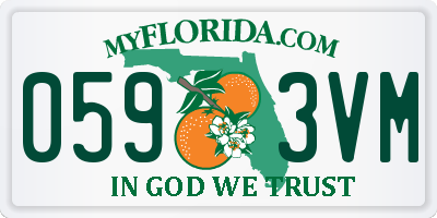 FL license plate 0593VM