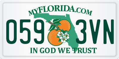 FL license plate 0593VN