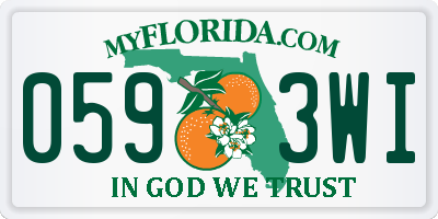 FL license plate 0593WI