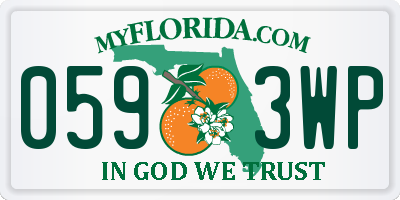 FL license plate 0593WP