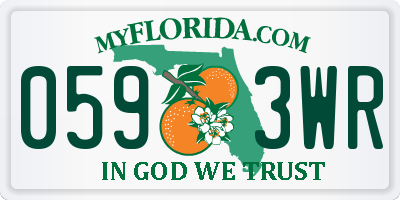 FL license plate 0593WR