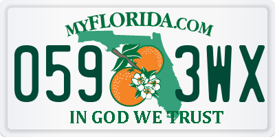 FL license plate 0593WX