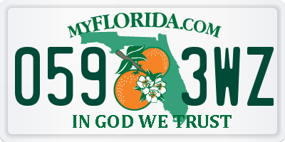 FL license plate 0593WZ