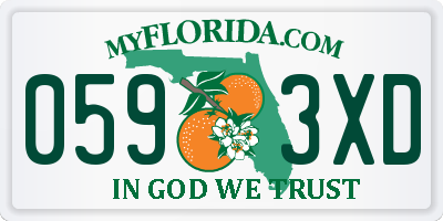 FL license plate 0593XD