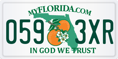 FL license plate 0593XR