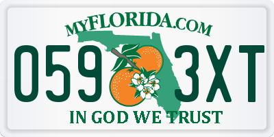 FL license plate 0593XT