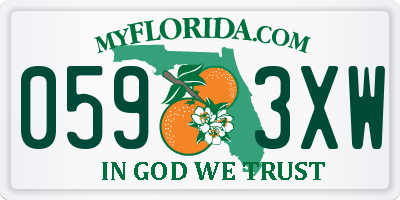 FL license plate 0593XW