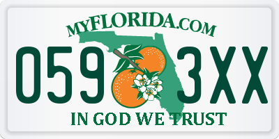FL license plate 0593XX