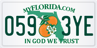 FL license plate 0593YE
