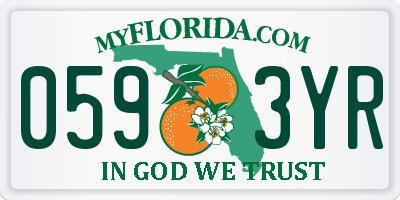 FL license plate 0593YR