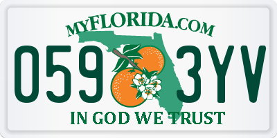 FL license plate 0593YV