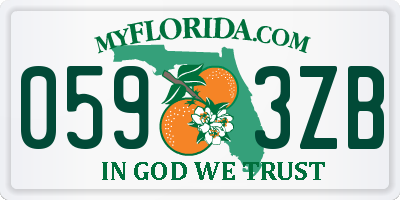 FL license plate 0593ZB