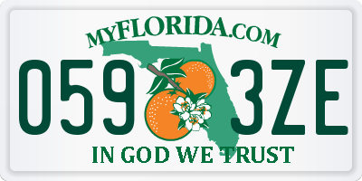 FL license plate 0593ZE