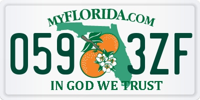 FL license plate 0593ZF