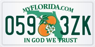 FL license plate 0593ZK