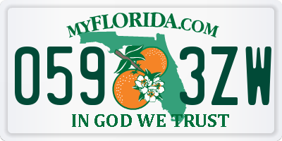 FL license plate 0593ZW