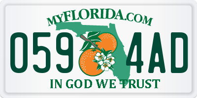 FL license plate 0594AD
