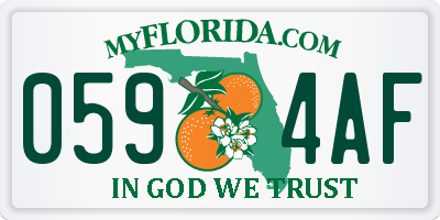 FL license plate 0594AF