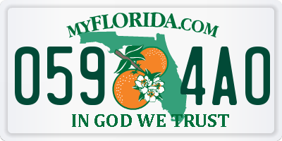 FL license plate 0594AO