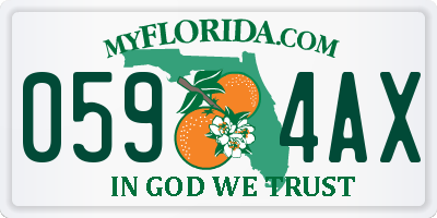 FL license plate 0594AX