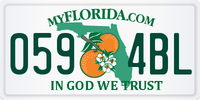 FL license plate 0594BL