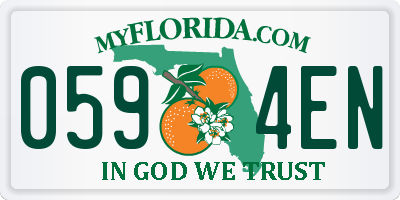 FL license plate 0594EN