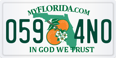 FL license plate 0594NO
