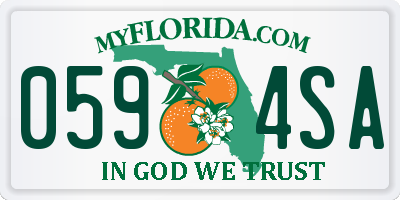 FL license plate 0594SA