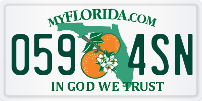 FL license plate 0594SN