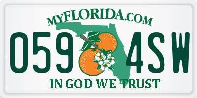 FL license plate 0594SW
