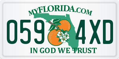 FL license plate 0594XD