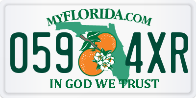 FL license plate 0594XR