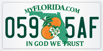 FL license plate 0595AF