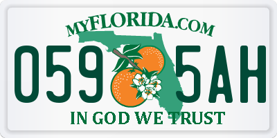 FL license plate 0595AH